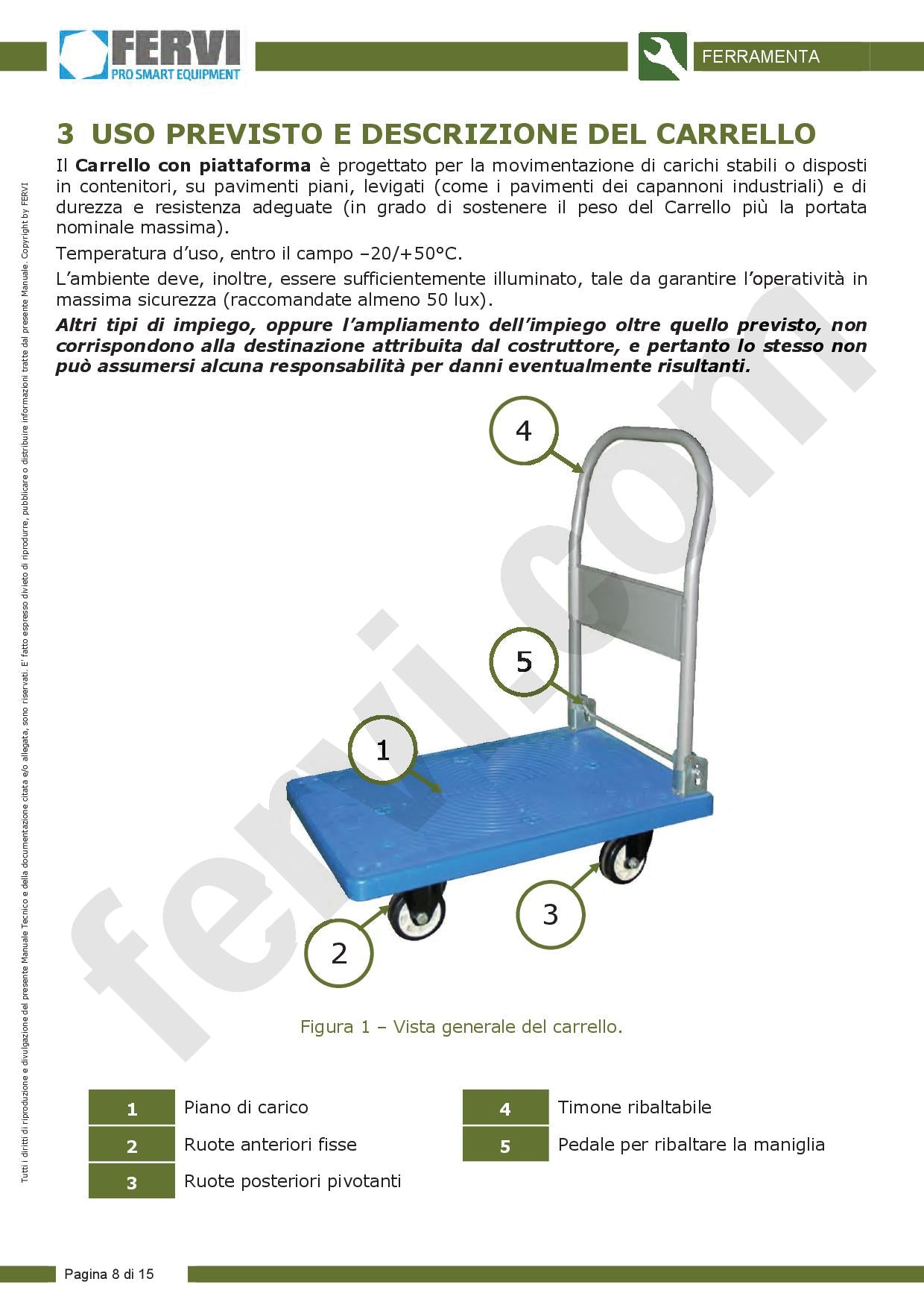 Fervi C150 - Carrello con piattaforma in pvc