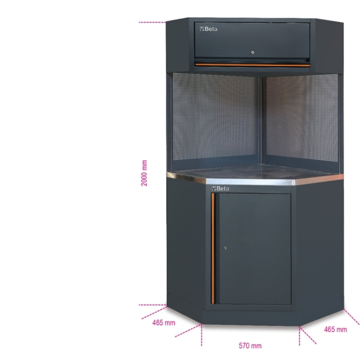 Beta C45PRO 2.0 CORNER/X - Angolo completo autoportante con piano rivestito in acciaio