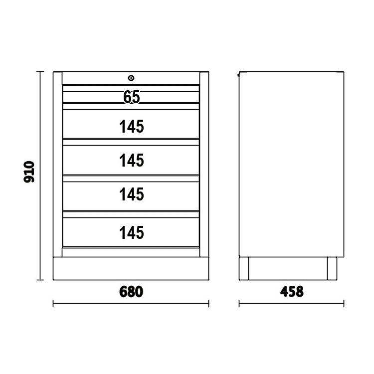 Beta C45PRO 2.0 M5 - Modulo fisso con 5 cassetti per arredo officina C45PRO 2.0