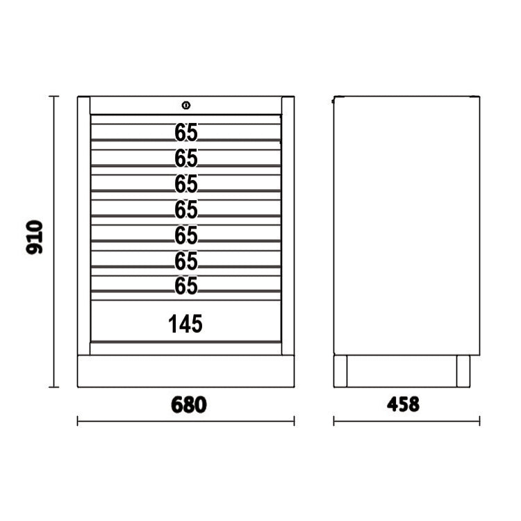 Beta C45PRO 2.0 M8 - Cassettiera 8 cassetti per arredo officina