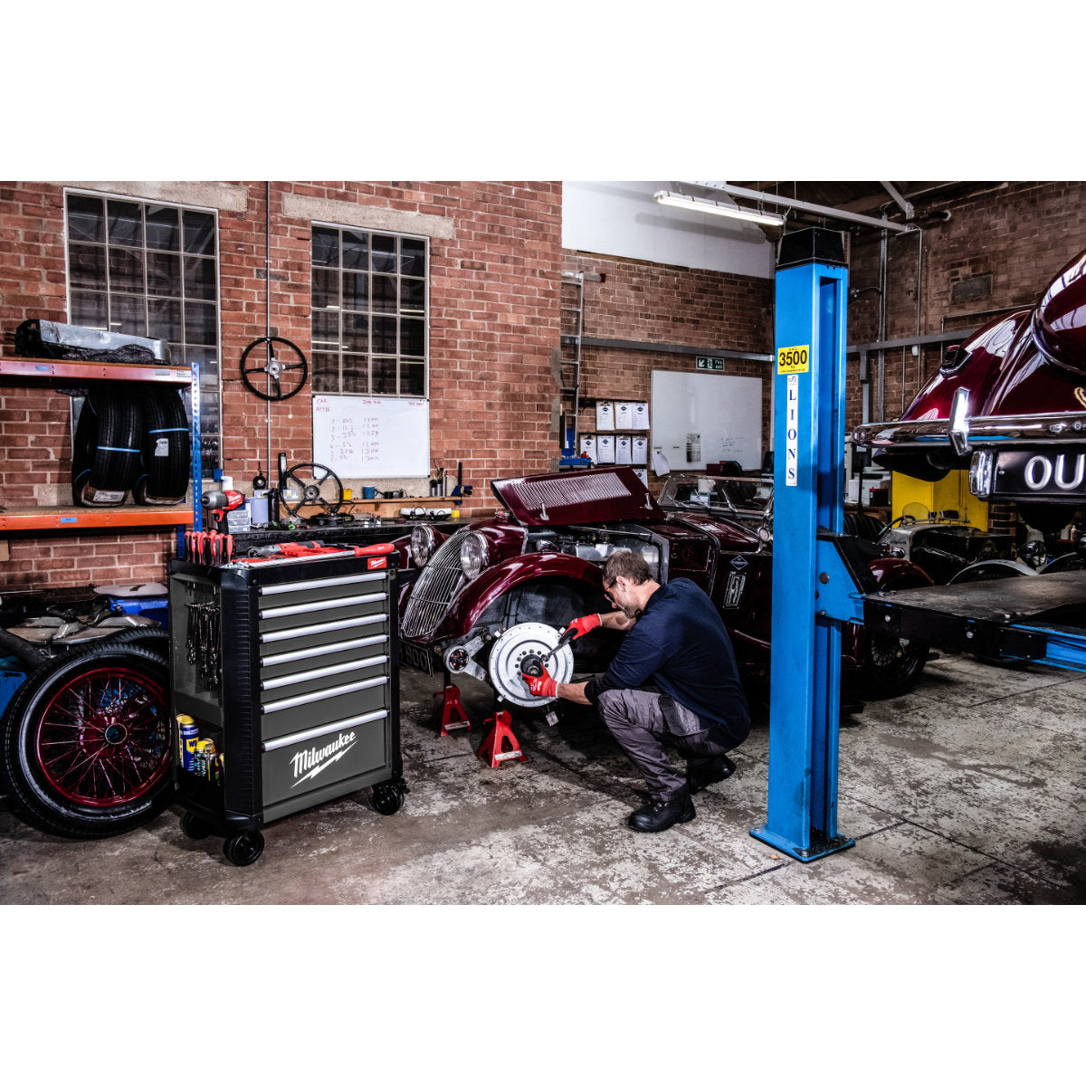 Milwaukee CP7G-AUTO - Carrello portautensili porta attrezzi, grigio - Assortimento automotive 190 pezzi