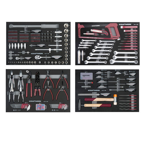 Kraftwerk B117 - Carrello attrezzi per officina completo, 7 casetti, 339 pezzi con DINAMOMETRICA