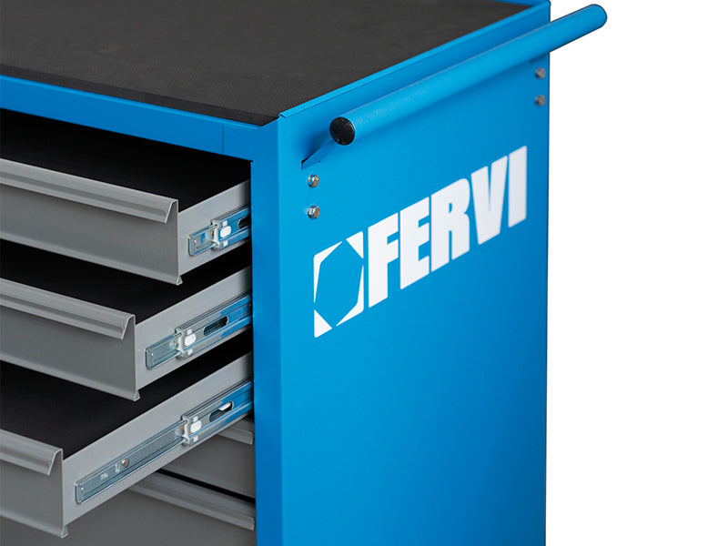 Fervi C900/B - Carrello porta utensili per officina - 6 cassetti vuoto 