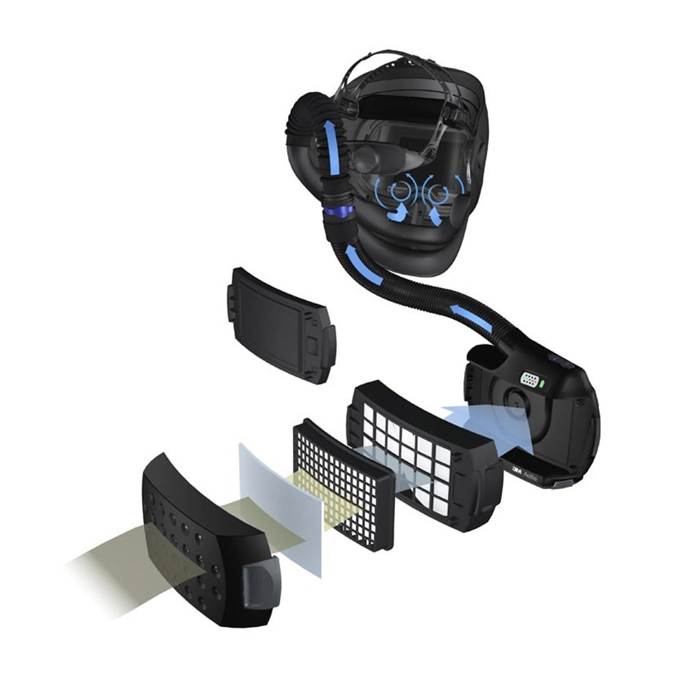 3M 9100FX Air Speedglas - Maschera per saldatura con respiratore Adflo (senza filtro ADF)