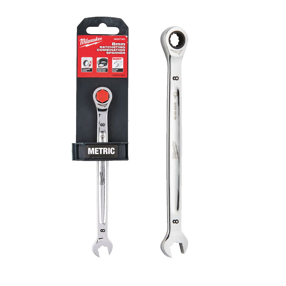 Milwaukee MAX BITE chiave combinata a cricchetto - MISURA A SCELTA