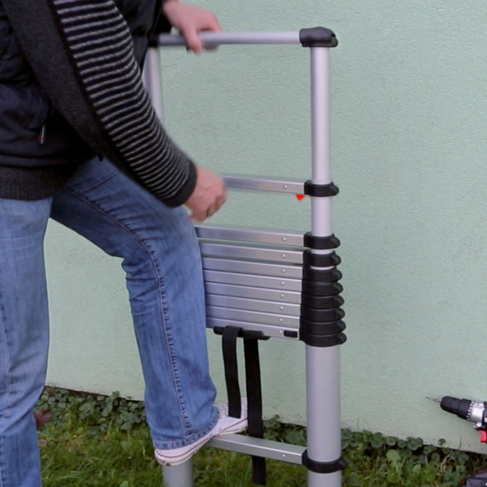 Ribitech PRET092 - Scala telescopica 9 gradini h 72/261 cm