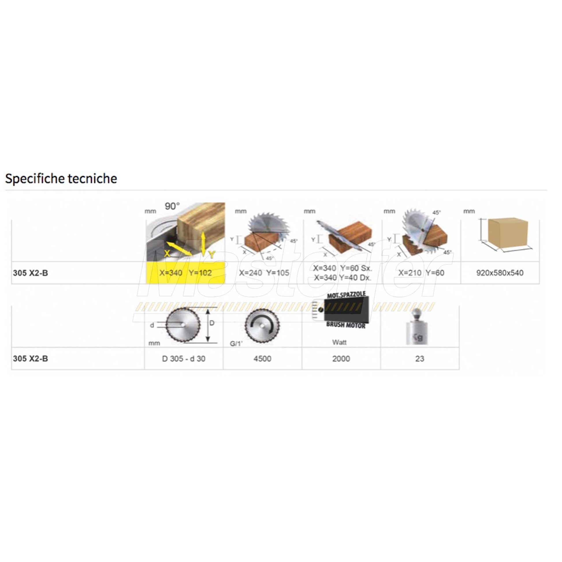 Compa Slider 305 X2-B - Troncatrice radiale 2000W tagli misure