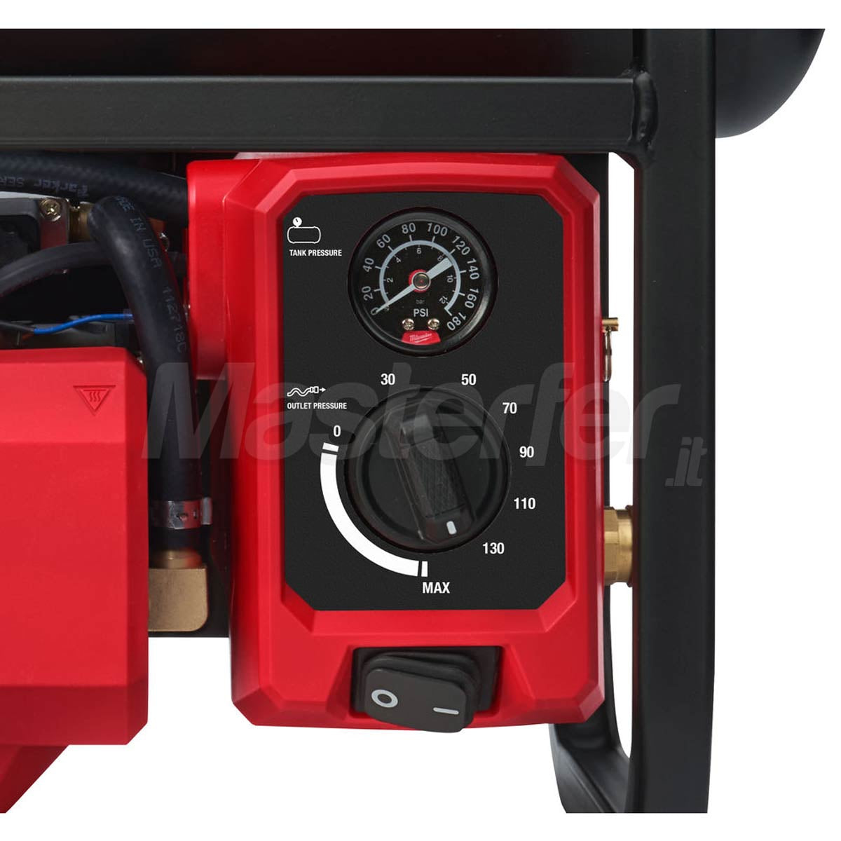 Milwaukee M18 FAC-0 Compressore a batteria Fuel pannello di controllo regolazione pressione e indicatore di pressione