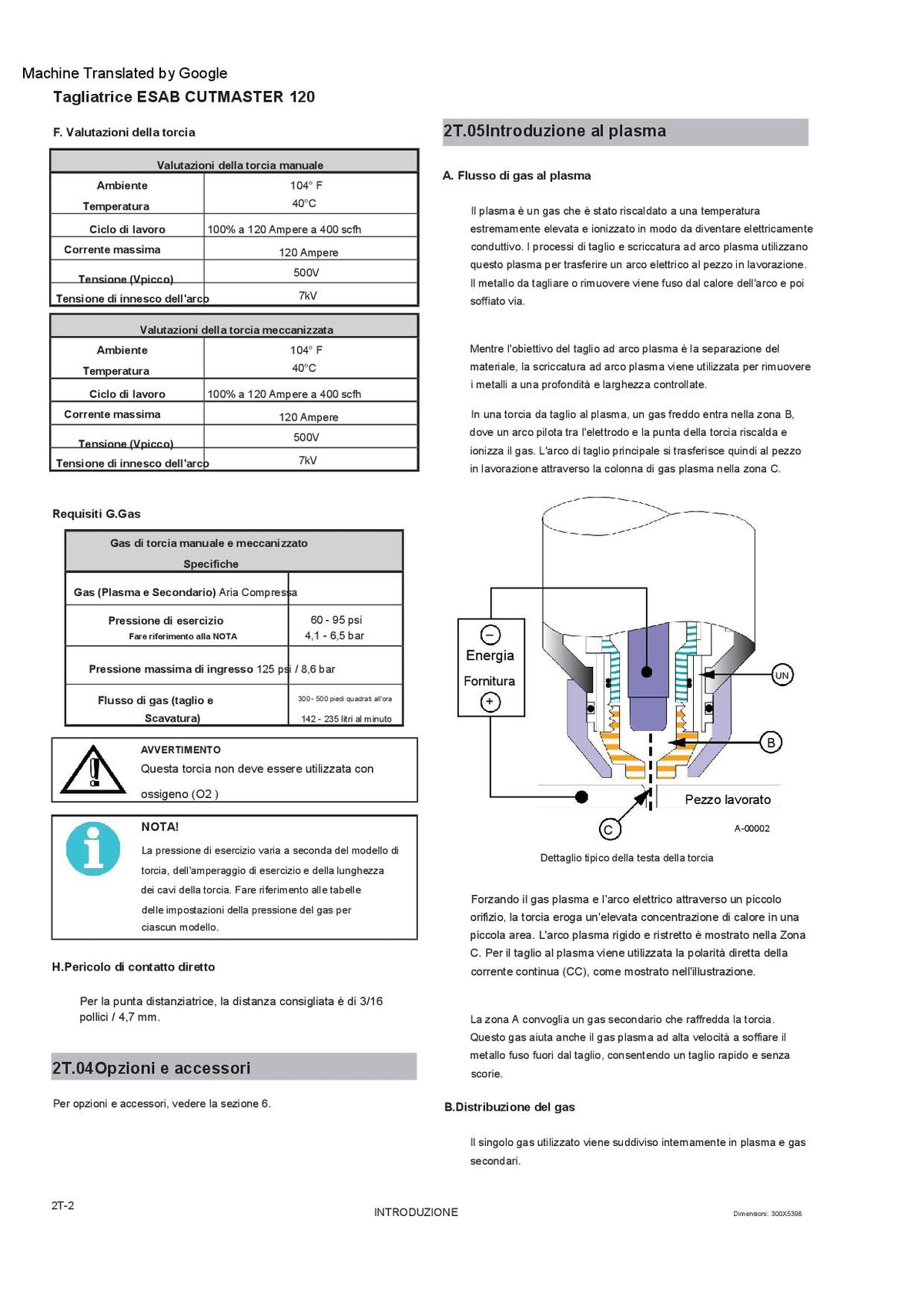 Esab ESAB Cutmaster 120 TAGLIO AL PLASMA , 6,1 m SL60 400 V trifase CE 400v