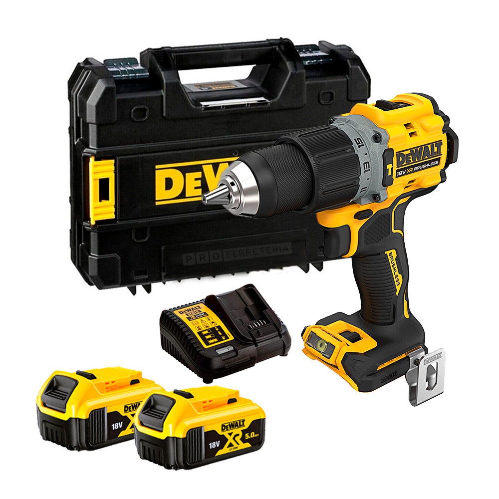 Dewalt DCD805P2-QW - Trapano avvitatore a batteria 18V - 2 batterie da 5Ah