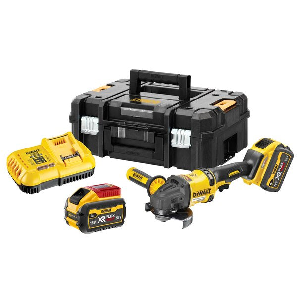 Dewalt DCG418X2-QW - Smerigliatrice angolare 125 mm 54V XR FLEXVOLT - 2 x 9 Ah