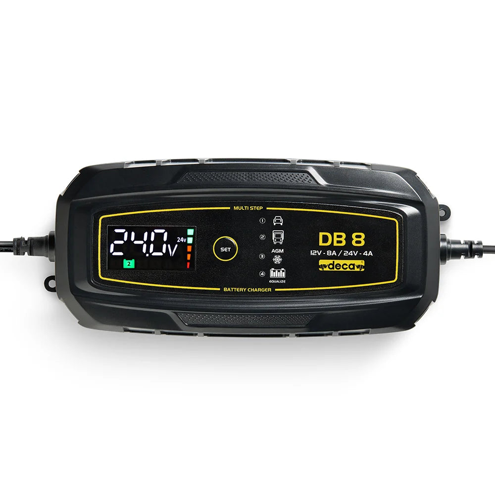 Deca DB 8 - Caricabatterie mantenitore auto moto furgoni 12-24V fino 180Ah