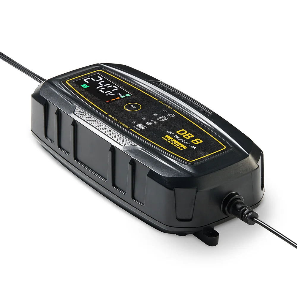 Deca DB 8 - Caricabatterie mantenitore auto moto furgoni 12-24V fino 180Ah