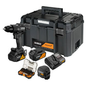 Dewalt DCD86MP2KT-QW McLaren - Trapano avvitatore con percussione + kit flessometro e inserti - 2 batterie da 5Ah 18V