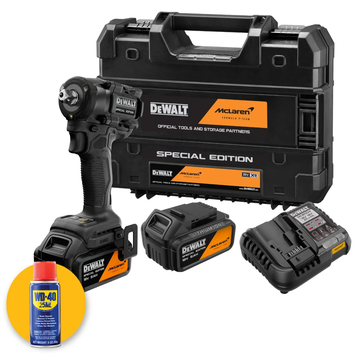 Dewalt DCF92MP2T-QW McLaren - Avvitatore ad impulsi 1/2'' 18V XR, 2 x 5Ah