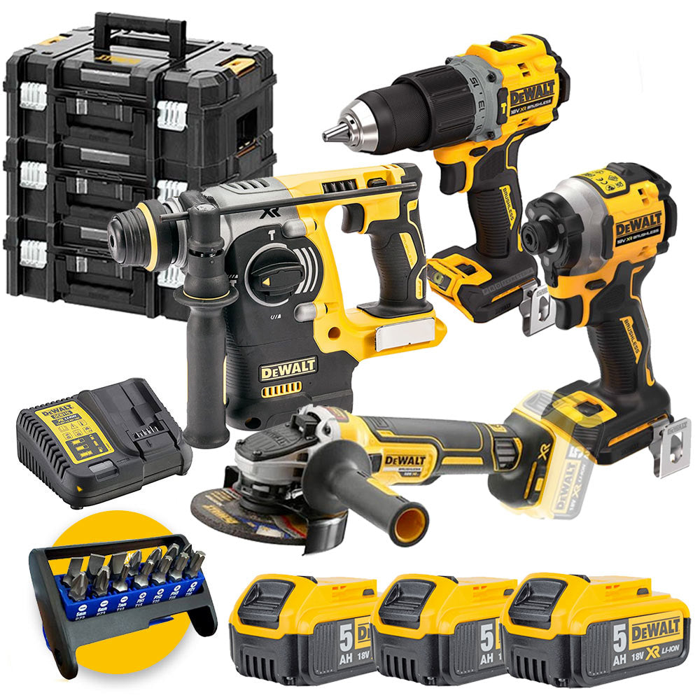 Dewalt DCK4006P3T-IT Kit utensili - DCD805 + DCG405 + DCH273 + DCF850 + 3 battereie XR 18V 5Ah