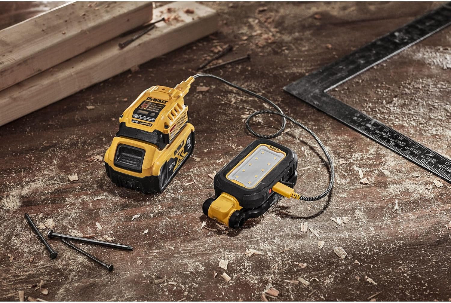 Dewalt DCL182-XJ - Torcia led a testa rotante con ricarica USB 