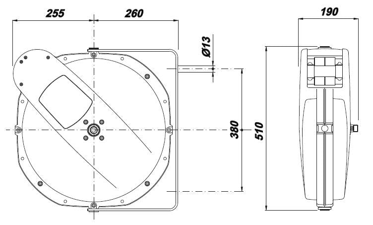 Zeca 8803 - Avvolgitubo in alluminio per aria e acqua, tubo 21 metri