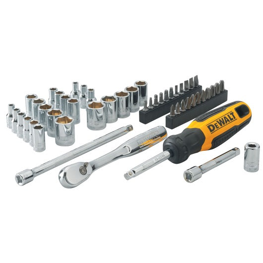 Dewalt DWMT81610-0 - Cassetta 50 pezzi chiavi a bussola attacco 1/4''- misure metriche e pollici