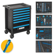 Fervi C600C4 - Carrello 7 cassetti completo di 298 utensili