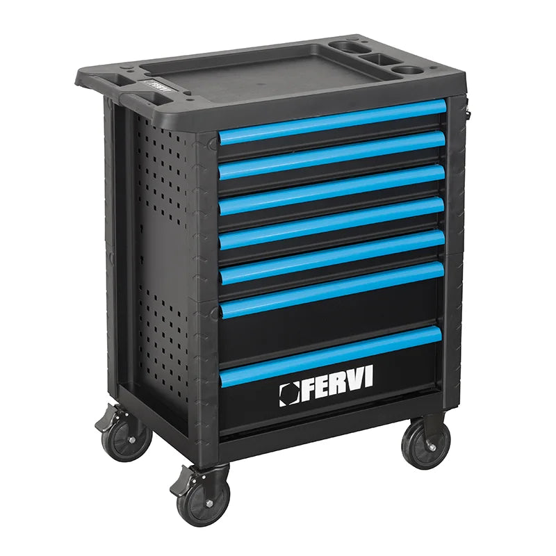 Fervi C600C4 - Carrello 7 cassetti completo di 298 utensili