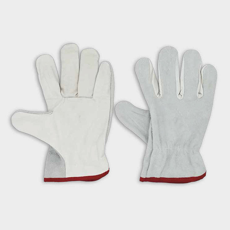 Guanto con palmo in pelle fiore di bovino / dorso in crosta