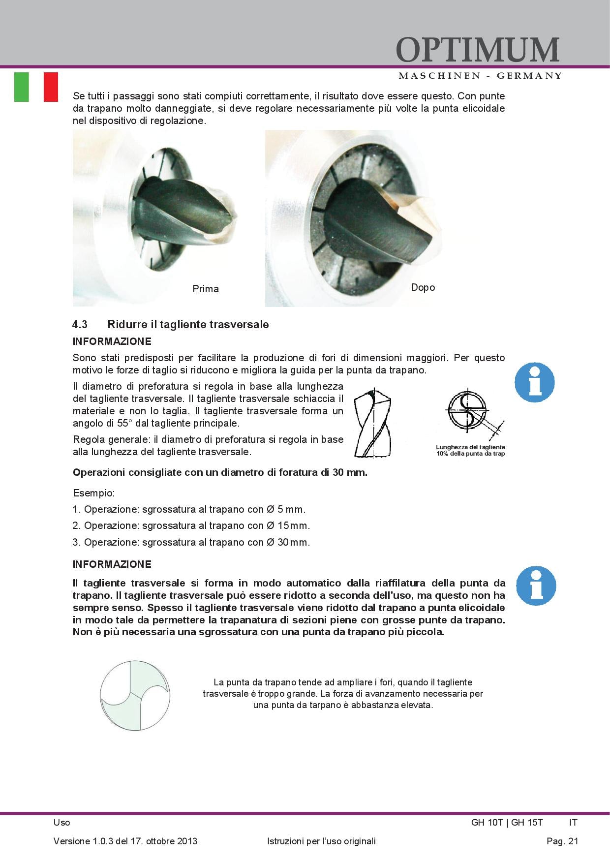 Optimum GH15 T - Affilatrice per punte elicoidali da 3 a 30mm