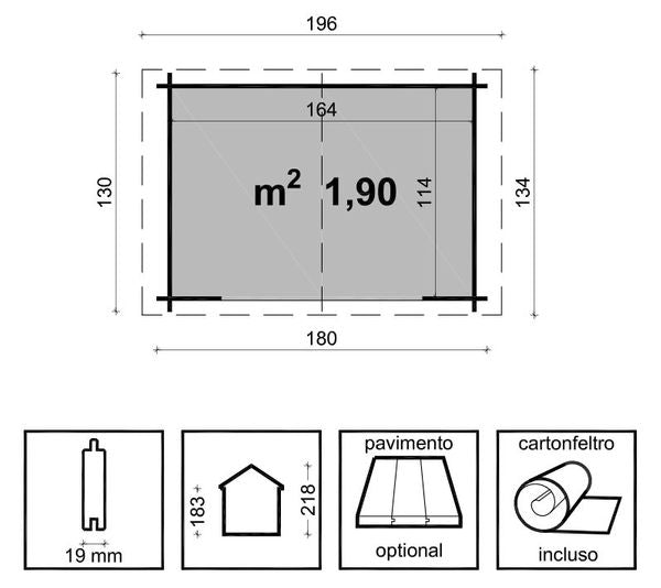 Losa Esterni da Vivere Giada - Casetta Giada 180X130