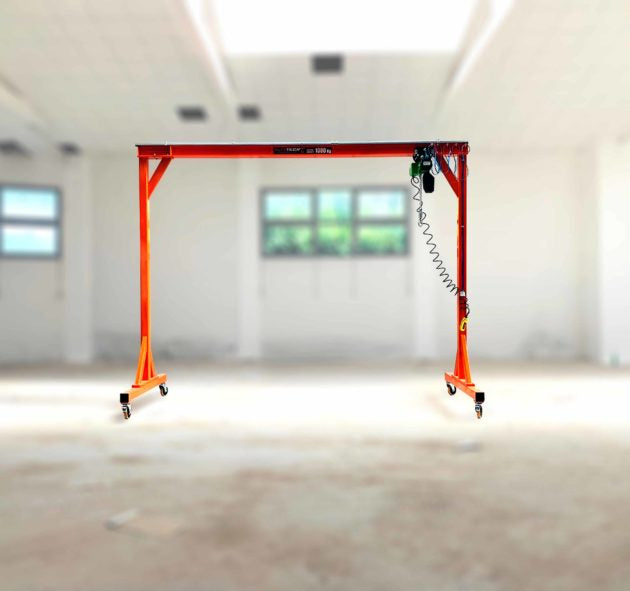 Alfatech A GP 1 5x5 - Gru gruetta a portale su ruote ad altezza fissa - Portata da Kg 1000 - 5 x 5 metri 