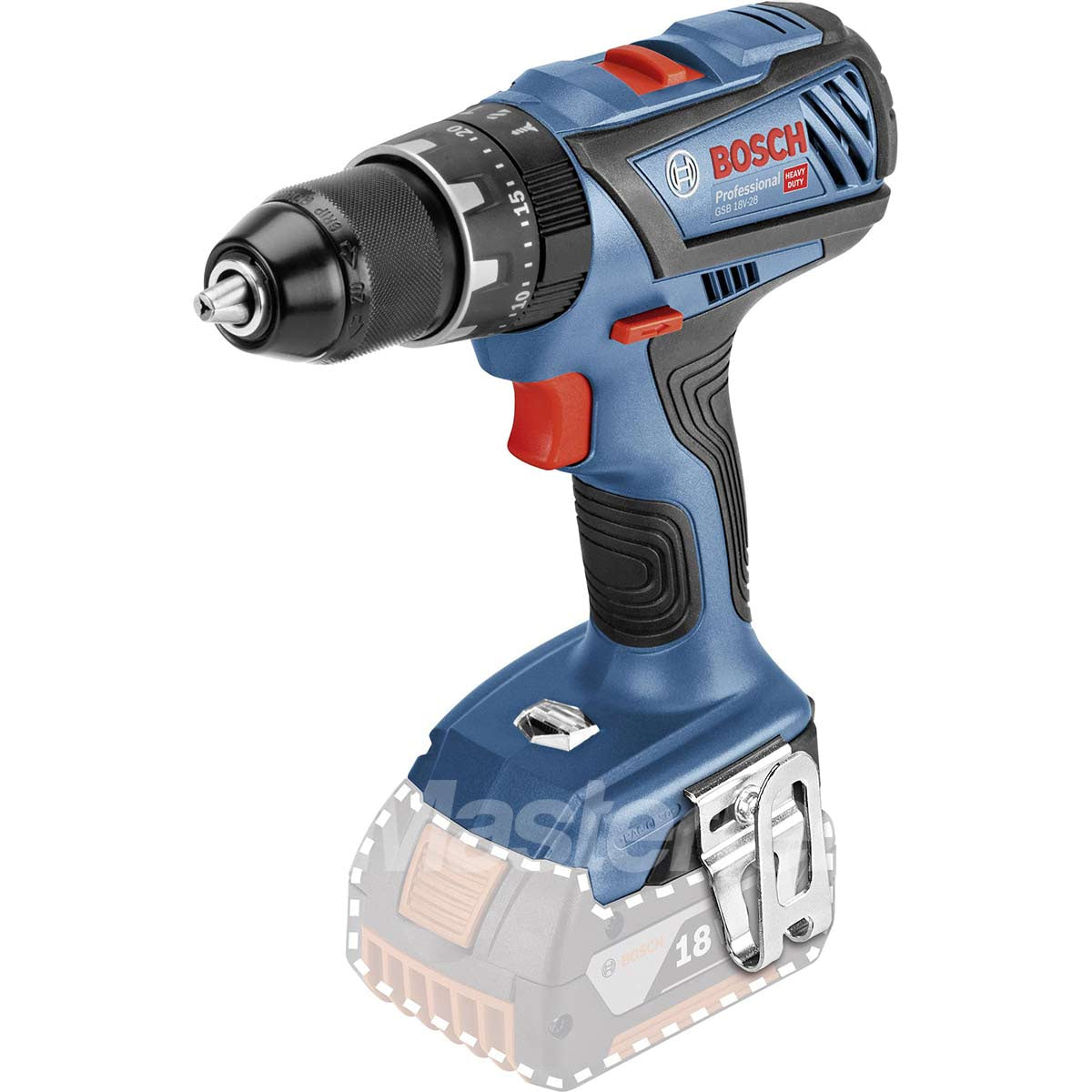 Bosch GSB 18V-28 - Trapano avvitatore a batteria 18V con percussione, 2 X 3Ah