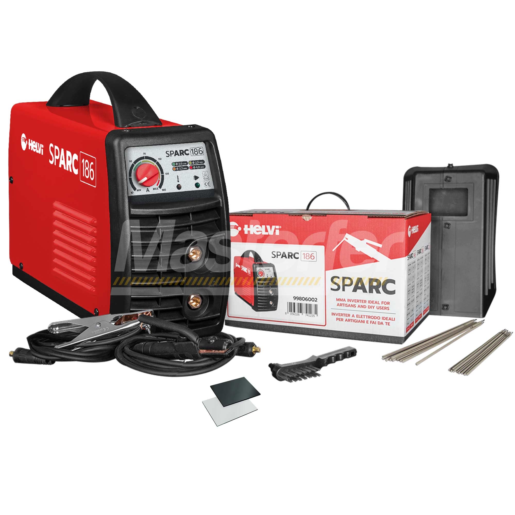 Helvi Sparc 186 - Saldatrice a elettrodo MMA con kit 160A 