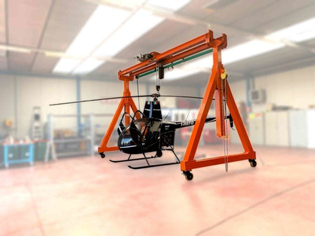 Alfatech A GPRP 0,5 3X3 - Gru gruetta a portale ad altezza regolabile con paranchi manuali a catena - Portata da Kg 500 - 3 x 3 metri 