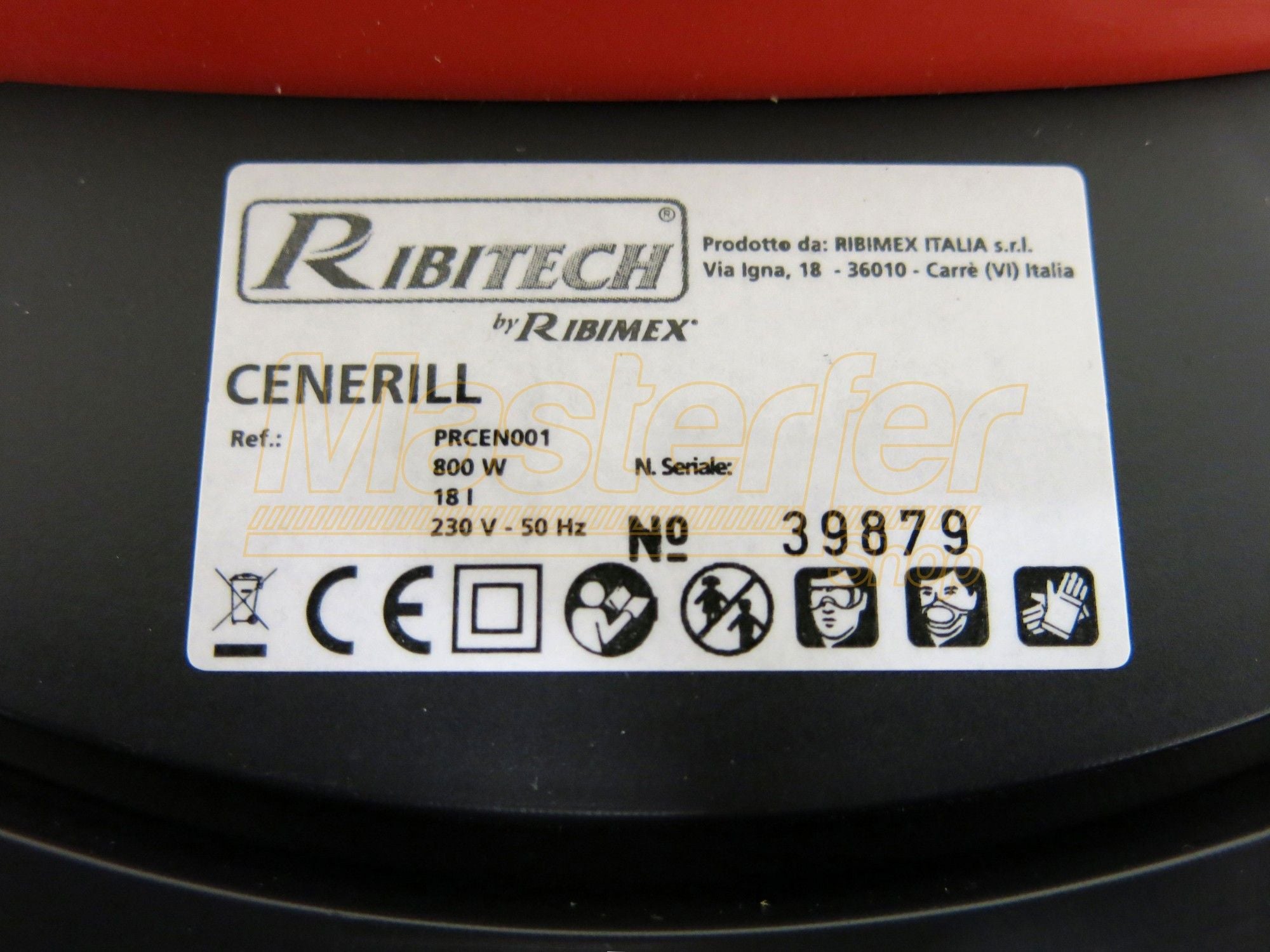 Aspiracenere Ribitech CENERILL - 1000 watt - 18 litri