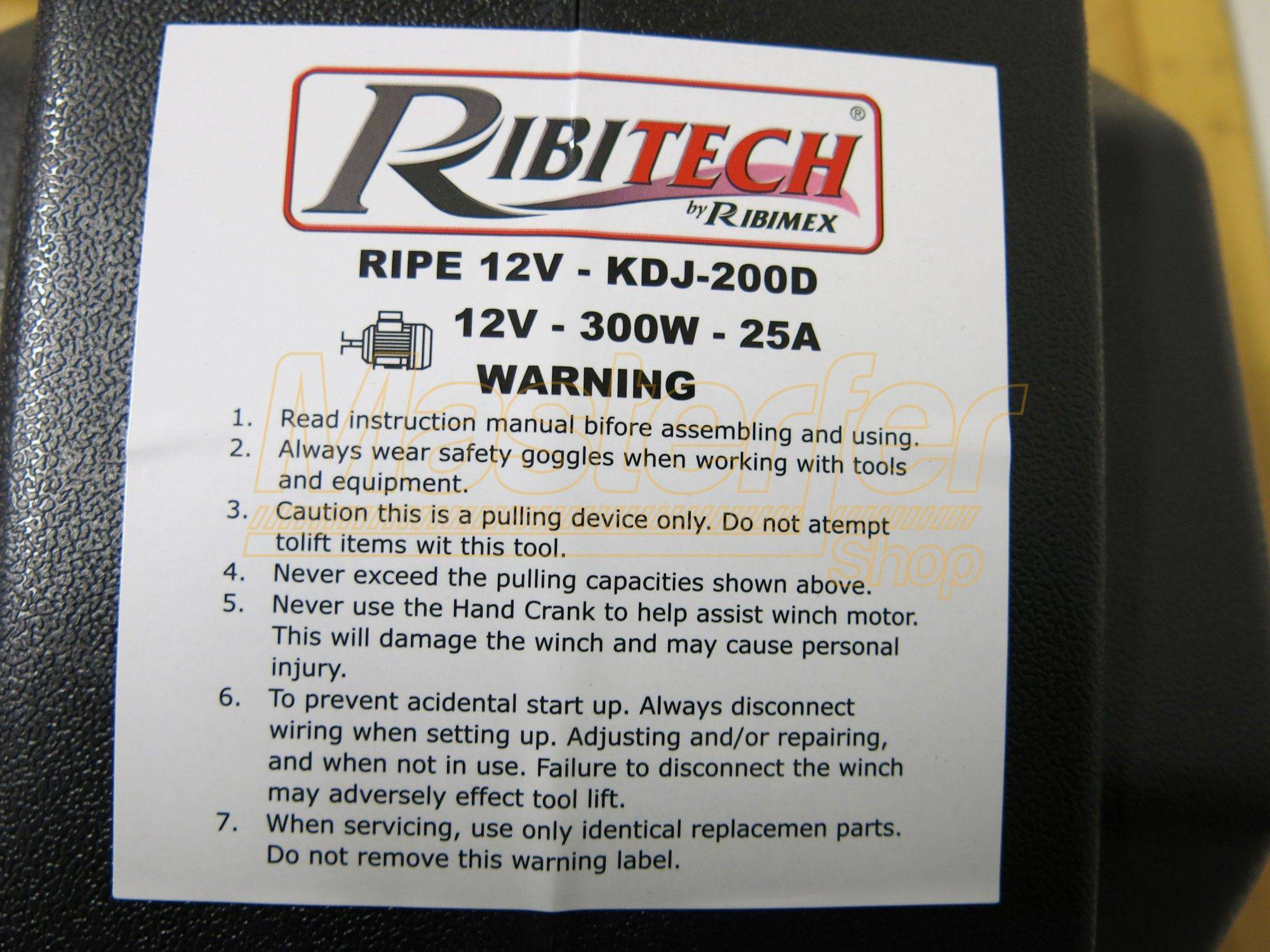 Verricello 12V telecomandato Ribitech PE12V - ideale per auto e barca