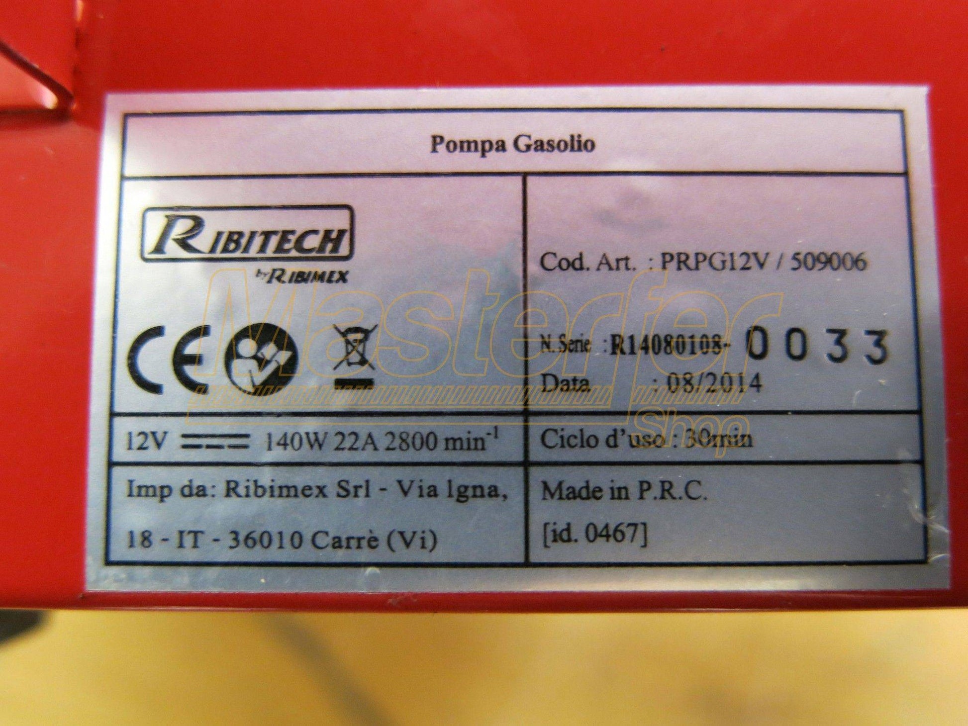 Pompa travaso gasolio autoadescante 12V Ribitech PRKG12V - con KIT pronta all'uso