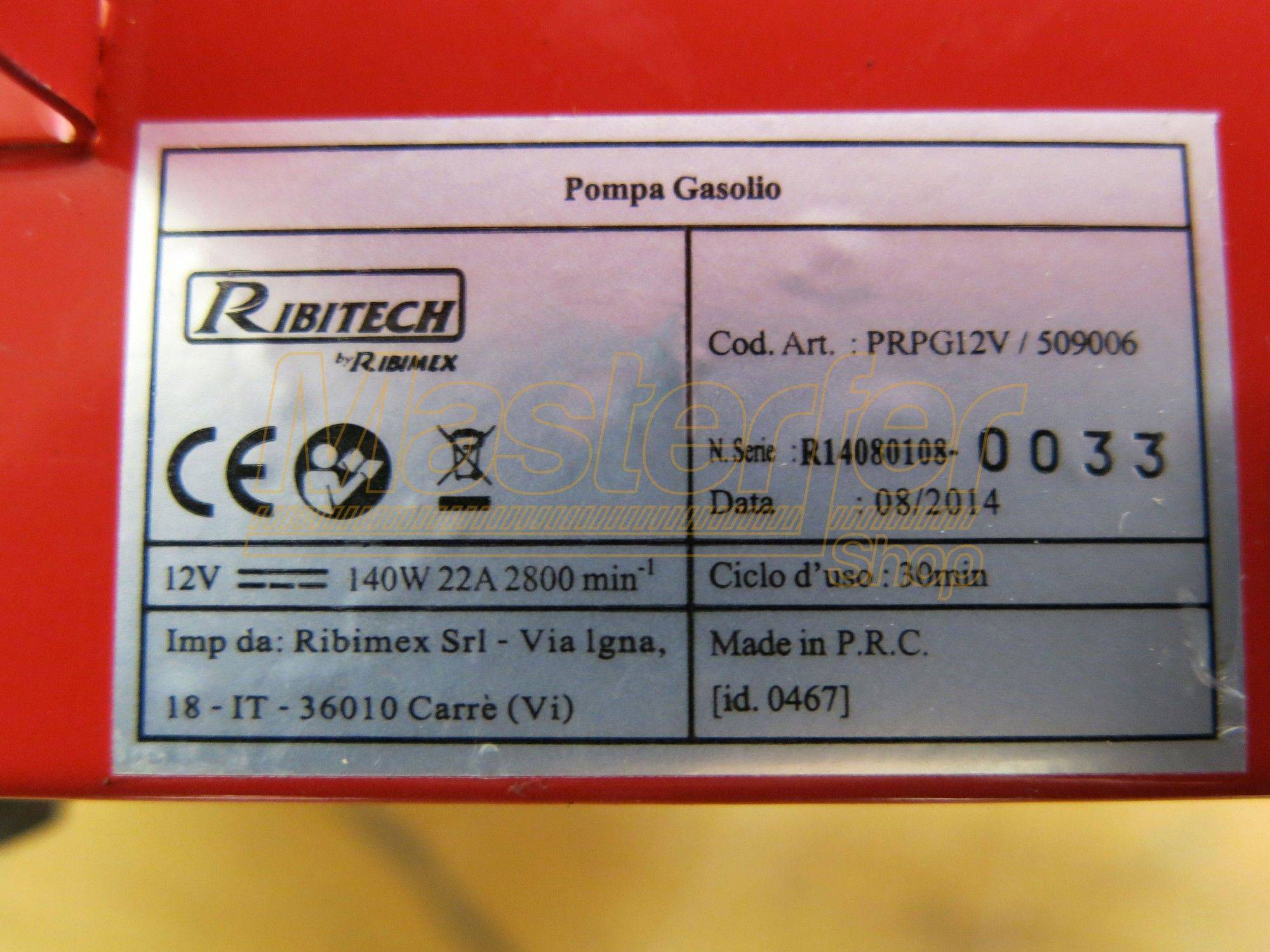 Pompa travaso gasolio autoadescante 12V Ribitech PRKG12V - con KIT pronta all'uso