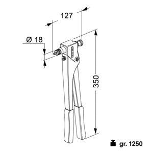 Rivettatrice KJ21 per inserti con tiranti e testine M3/M8 completa di valigetta