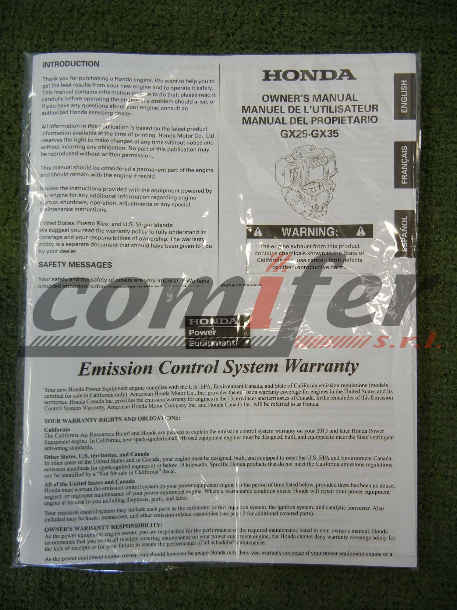 Decespugliatore motore 4 tempi HONDA GX35 impugnatura singola