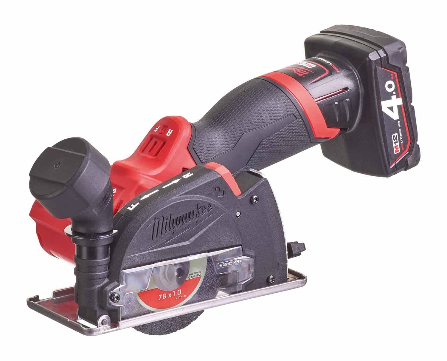 Milwaukee M12 FCOT-422X, mini smerigliatrice a batteria, batterie 1 x 2.0Ah e 1 x 4.0Ah 12V, con dischi da taglio