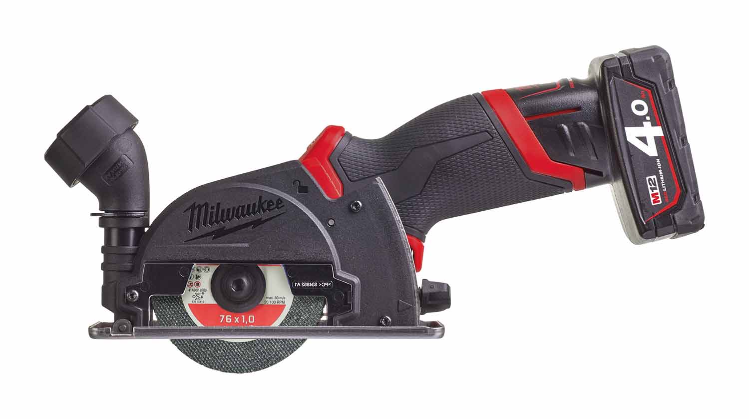 Milwaukee M12 FCOT-422X, mini smerigliatrice a batteria, batterie 1 x 2.0Ah e 1 x 4.0Ah 12V, con dischi da taglio