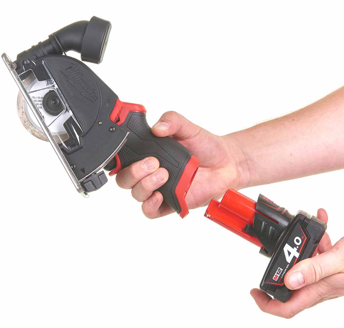 Milwaukee M12 FCOT-422X, mini smerigliatrice a batteria, batterie 1 x 2.0Ah e 1 x 4.0Ah 12V, con dischi da taglio