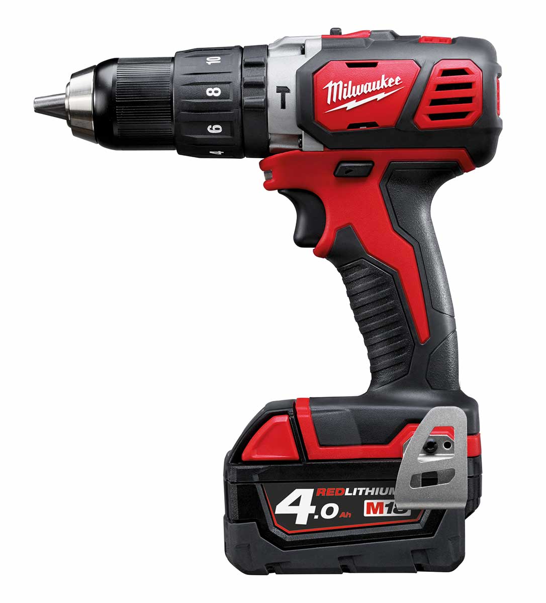 Kit Milwaukee 18V M18 BPP3A-403B, trapano avvitatore + tassellatore sds-plus + smerigliatrice, 3 batterie da 4.0Ah, con valigetta e borsone