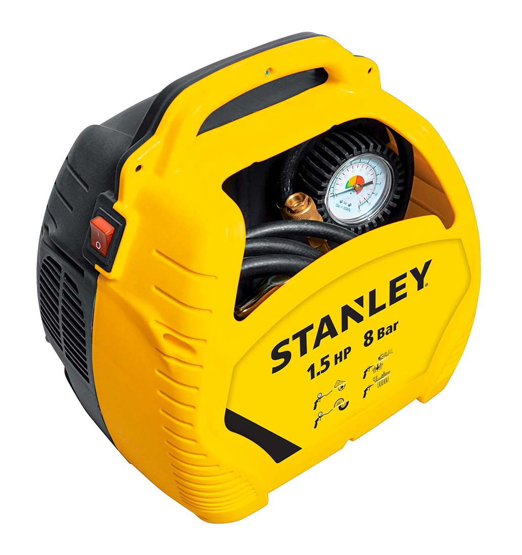 Compressore Stanley portatile AIR KIT senza serbatoio, con accessori - 1,5 HP 8 bar 