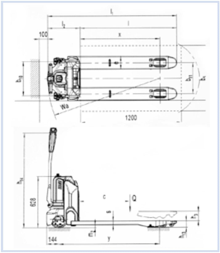 Novamach NEEN - Transpallet elettrico a batteria, 1,5 ton 