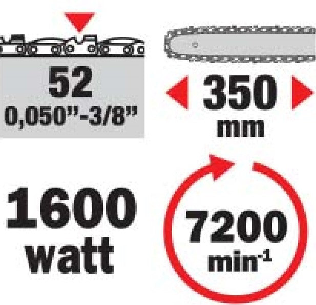 Elettrosega sega elettrica motosega Ribiland PRTRE352 350 mm
