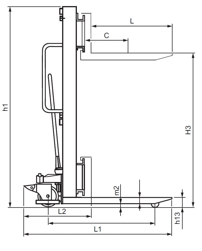 AxA EFS0516 - Carrello sollevatore manuale con forche regolabili, 500kg