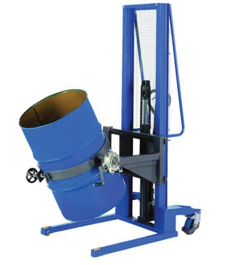 Sollevatore Manuale Ribalta Fusti portata 300 Kg alzata 1880 mm