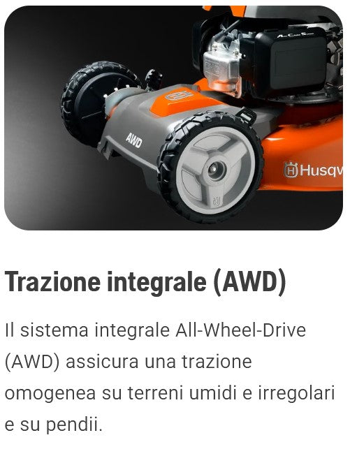 Husqvarna LC 353AWD 4x4 Tagliaerba a soppio 1.000 m² pendenze fino a 15° , 53 cm