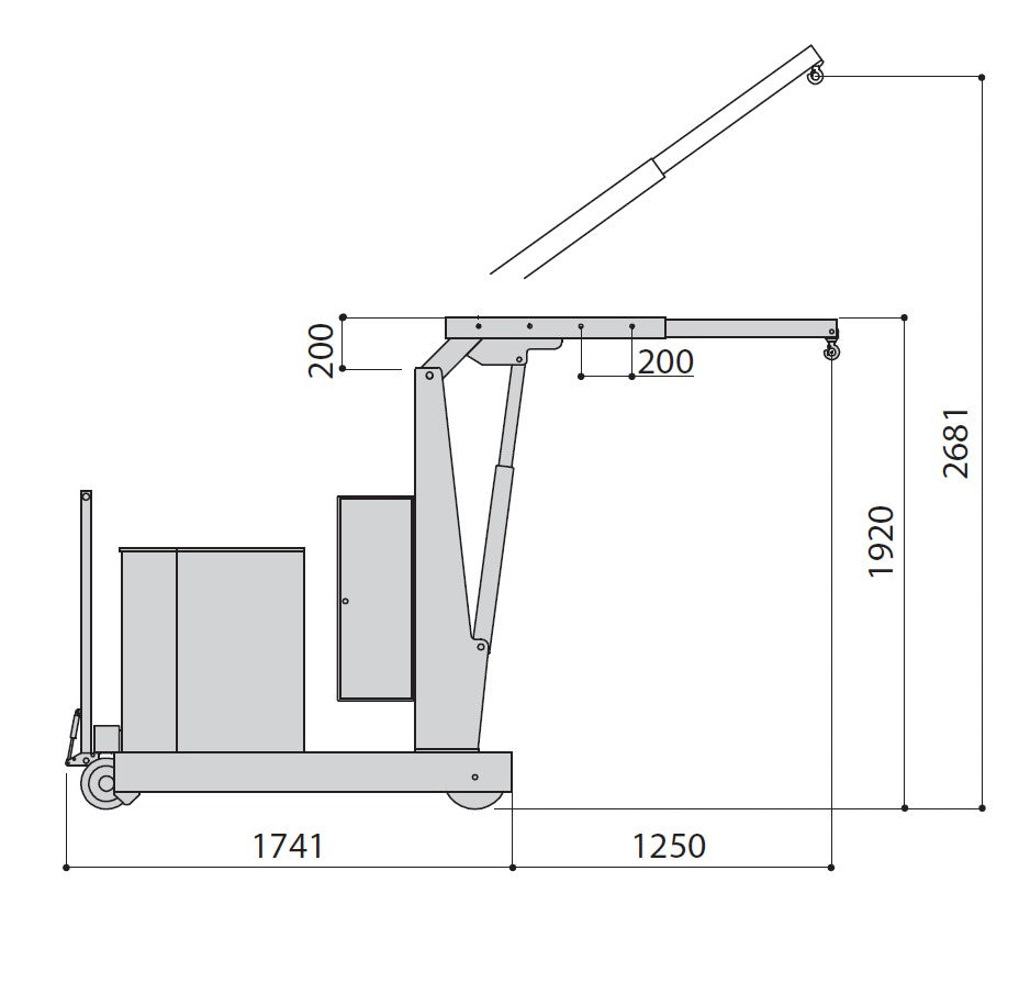 AxA GZ1000B - Gru gruetta idraulica a batteria, salita/discesa a singola velocità