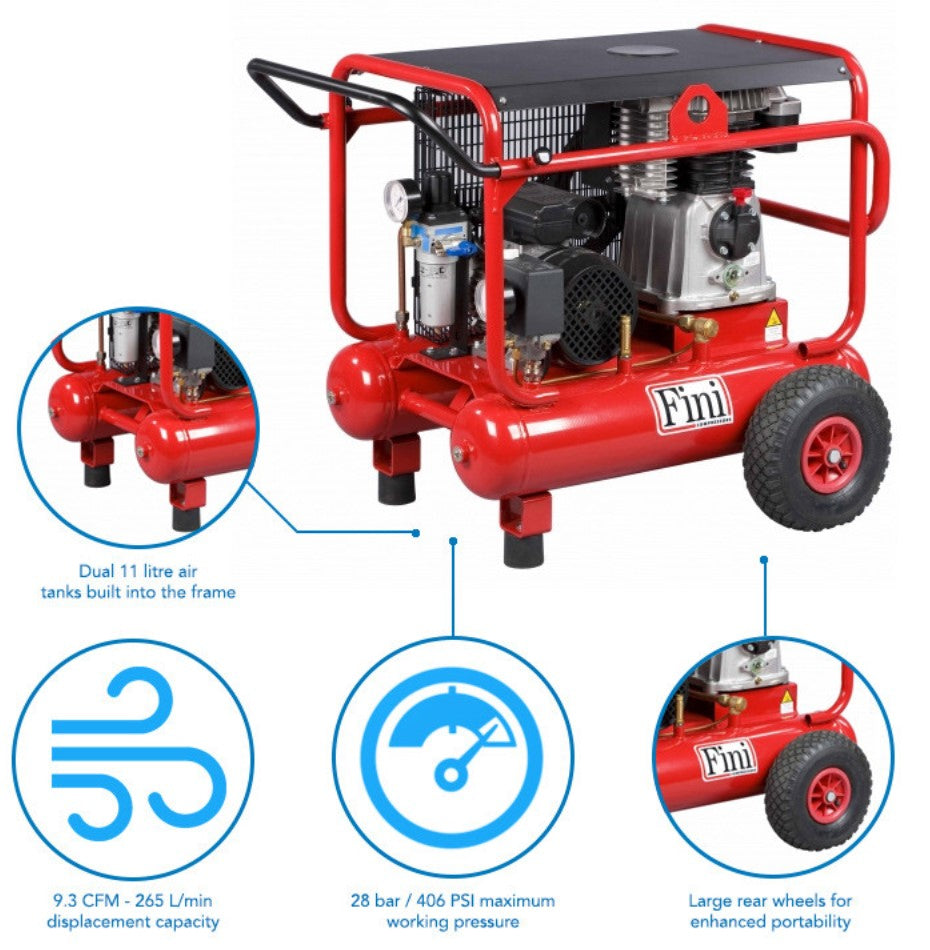 Compressore trifase Fini WARRIOR BK 113-4T-AP28